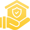 Safety shield in hand illustration
