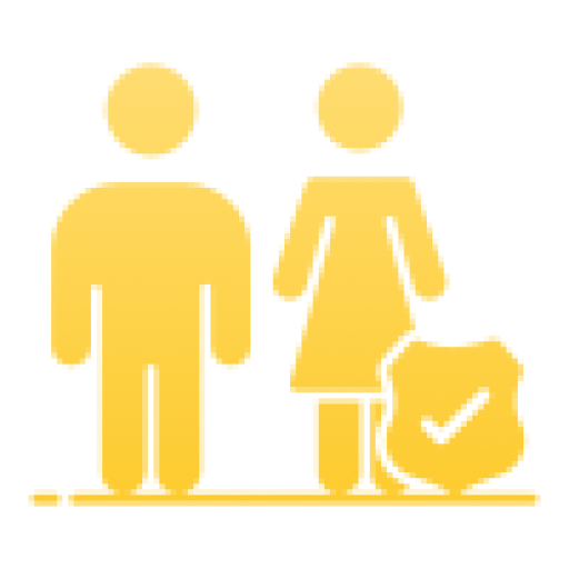 Male and female symbols with checkmark
