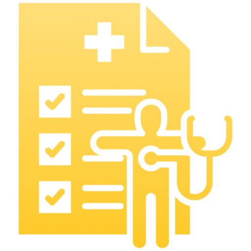 Medical checklist and stethoscope icon