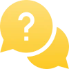 Speech bubbles with question mark