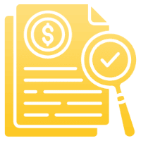 Verified invoice icon with dollar sign